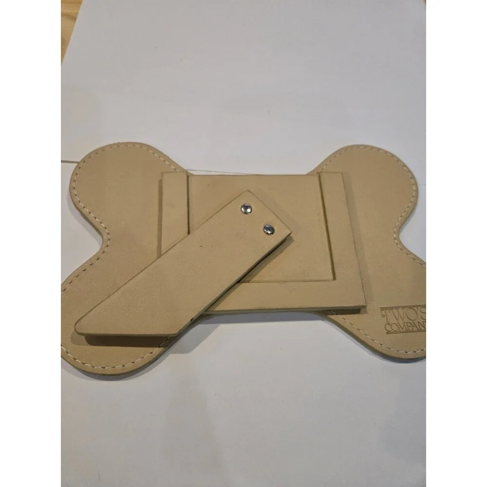 bone shaped dog picture frame light brown